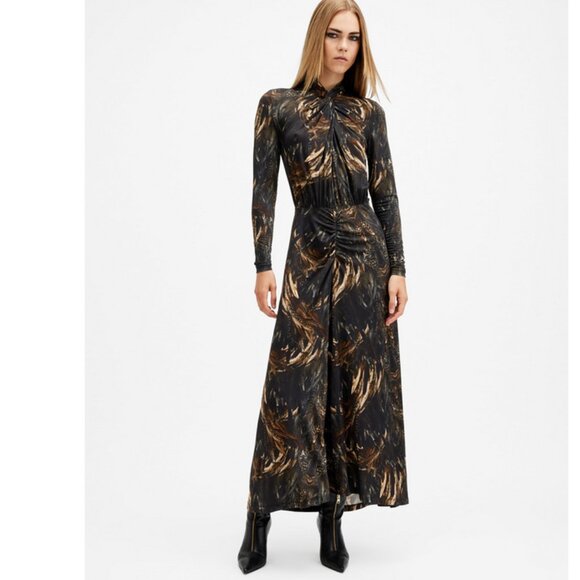 All Saints Mina Slim Fit Printed Maxi Dress, NWOT, 8 - Picture 3 of 13
